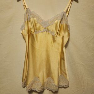 Vintage yellow stretch silk camisole